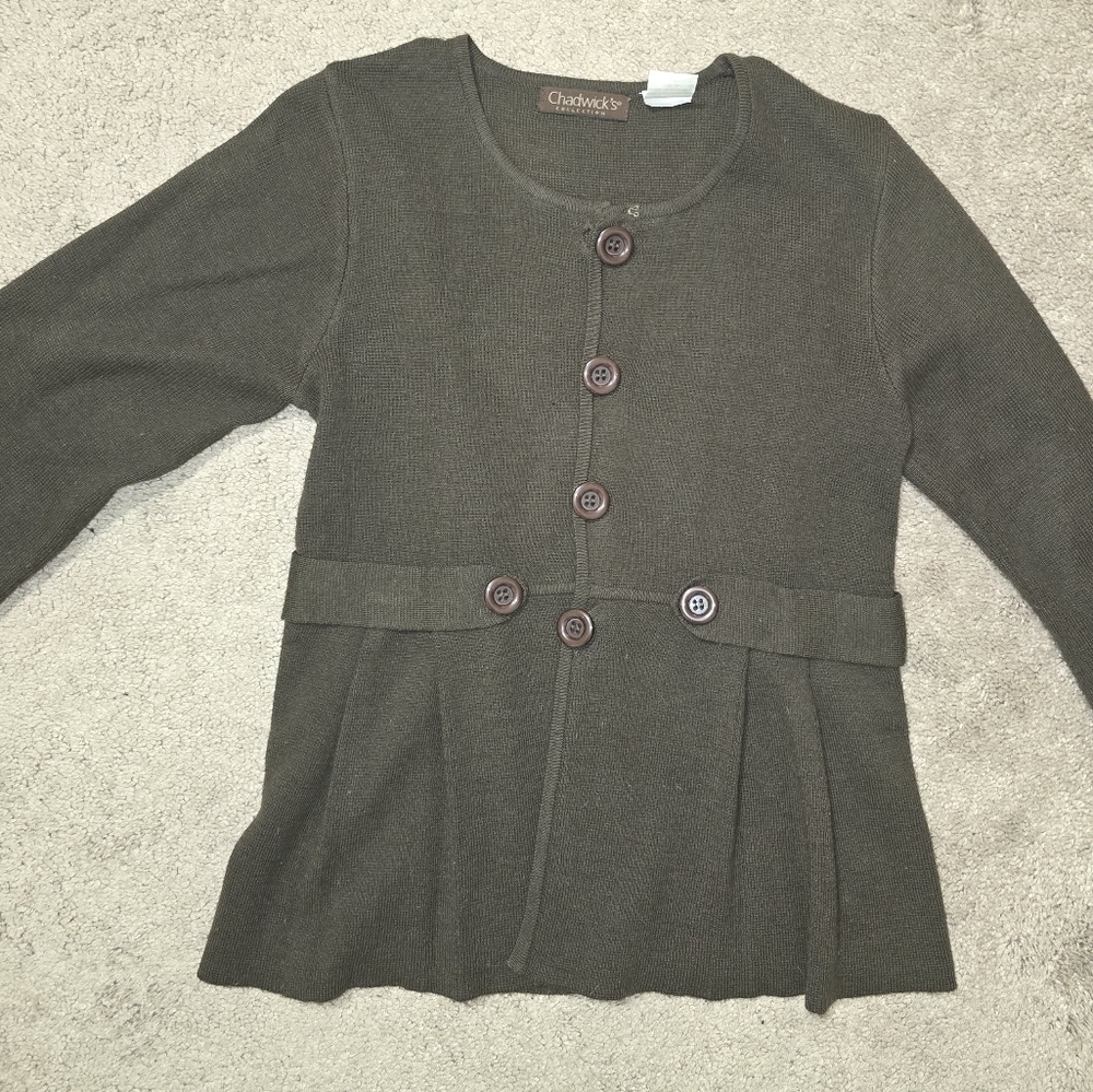 Vintage Chadwicks Brown Knit Cardigan Sweater Medium